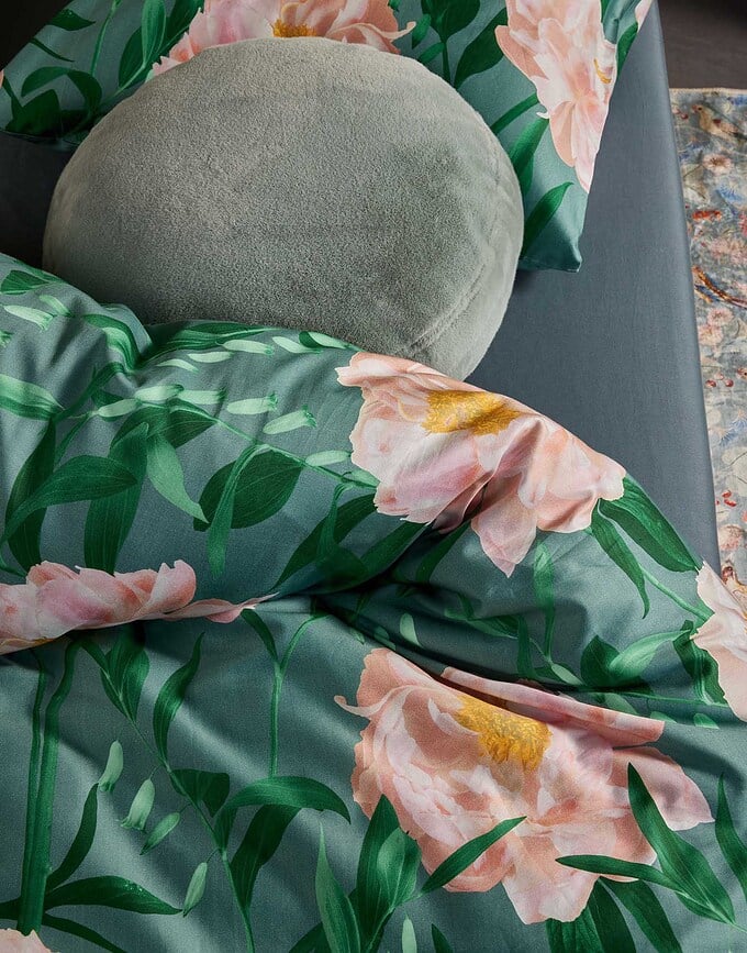 Juego de Funda Nórdica Dorothea, 260 x 220 cm, verde, con 2 fundas de almohada 60 x 70 cm, cierre de solapa