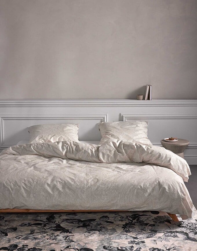 Funda Nórdica Fabrice 200 x 200 cm, color crema, con 2 fundas de almohada 80 x 80 cm, cierre de cremallera