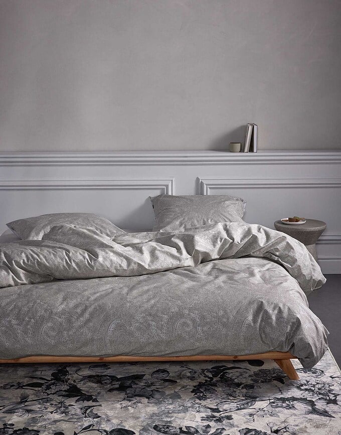 Funda Nórdica Fabrice 140 x 220 cm, gris, con funda de almohada 60 x 70 cm, cierre solapa