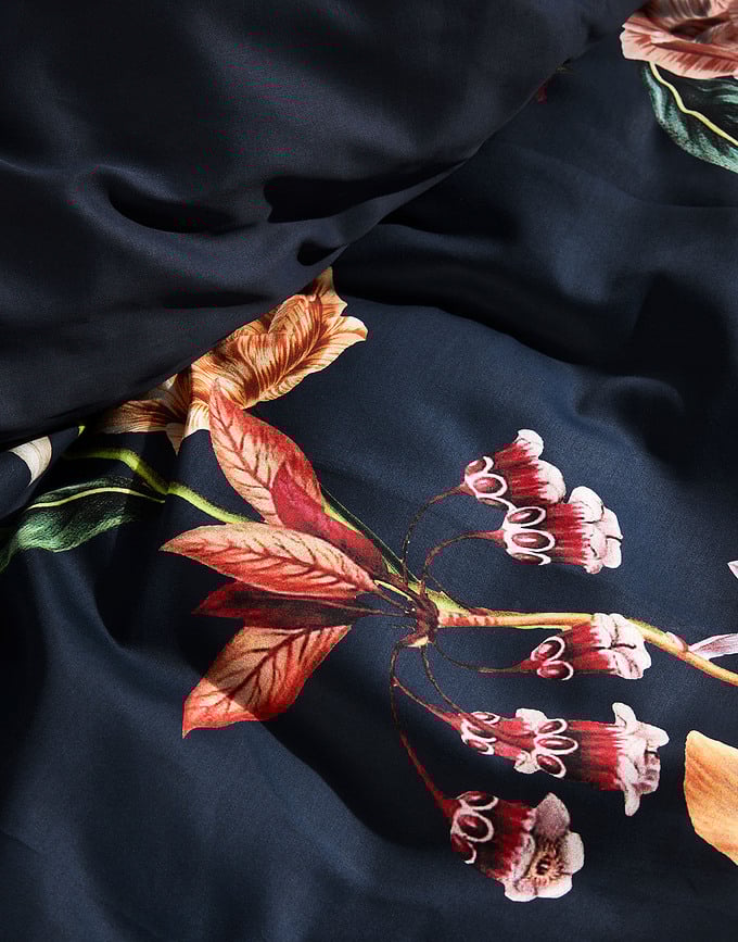 Funda Nórdica Feda 135 x 200 cm, azul marino, con funda de almohada 60 x 80 cm, cierre de cremallera