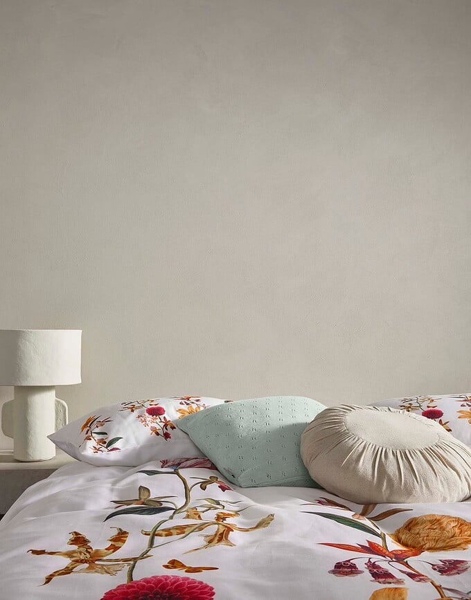 Funda Nórdica Feda de algodón, 135 x 200 cm, blanca, con funda de almohada 60 x 80 cm, cierre de cremallera