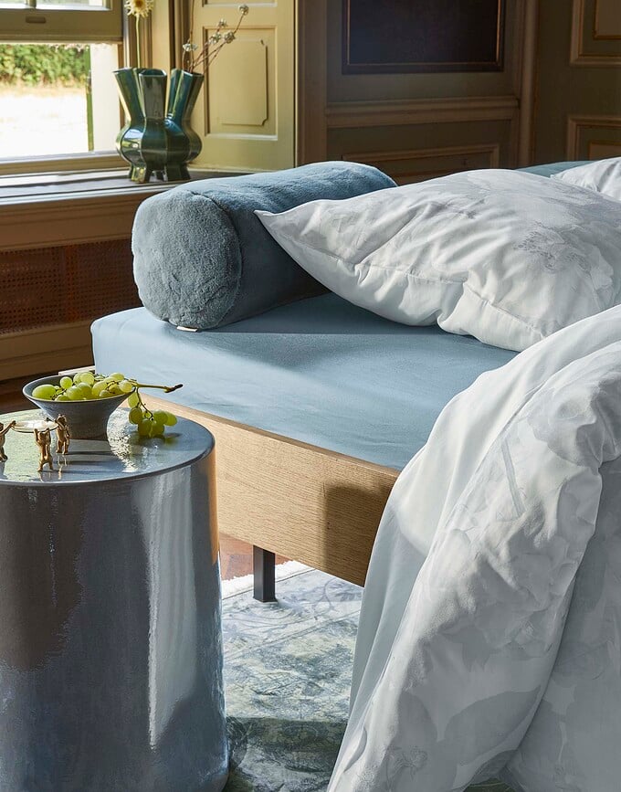 Funda Nórdica Floor, 200 x 200 cm, azul claro, con 2 fundas de almohada 80 x 80 cm, cierre de cremallera, Set de 3 piezas