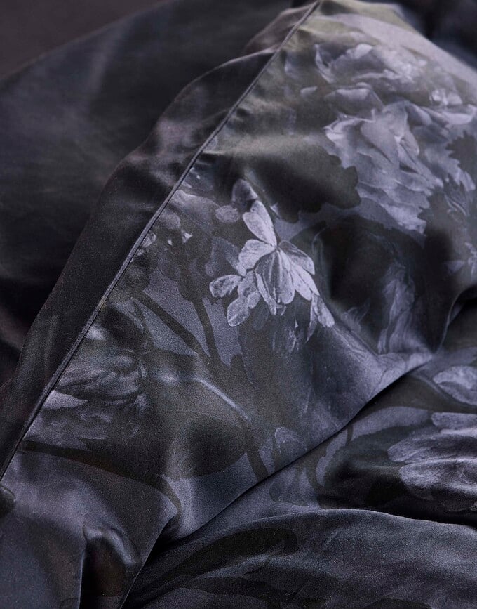 Funda Nórdica Floor, 135 x 200 cm, azul marino oscuro, cierre de cremallera, con funda de almohada 80 x 80 cm