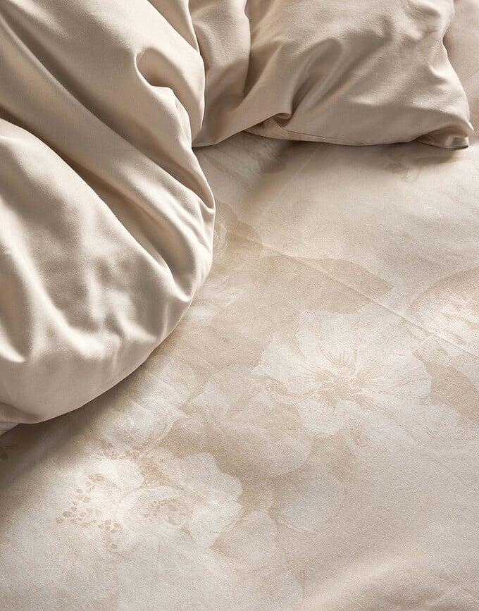 Funda Nórdica Floor, 135 x 200 cm, beige, con cierre de cremallera, con funda de almohada 80 x 80 cm