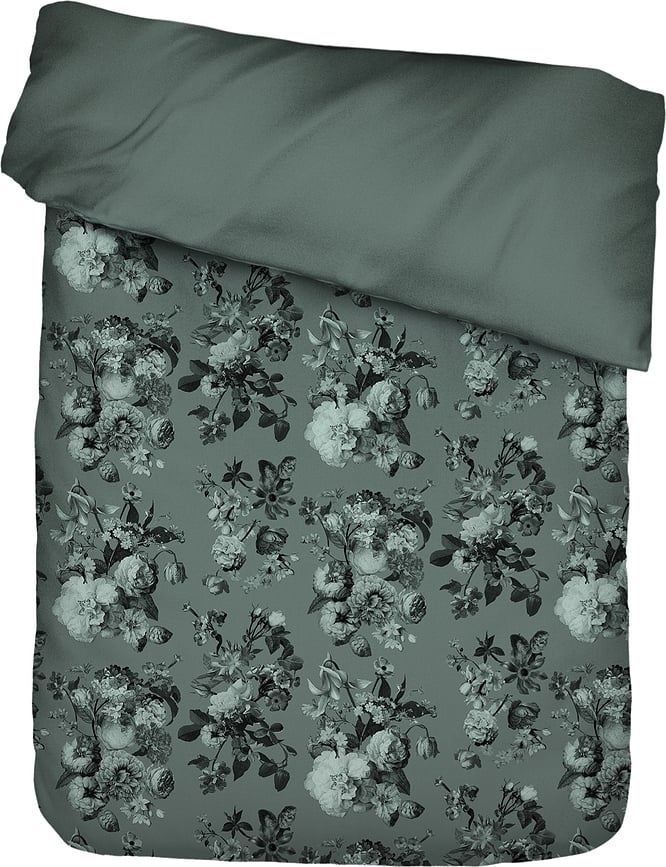 Funda Nórdica Florice, 160 x 200 cm, verde oscuro, con cierre de cremallera