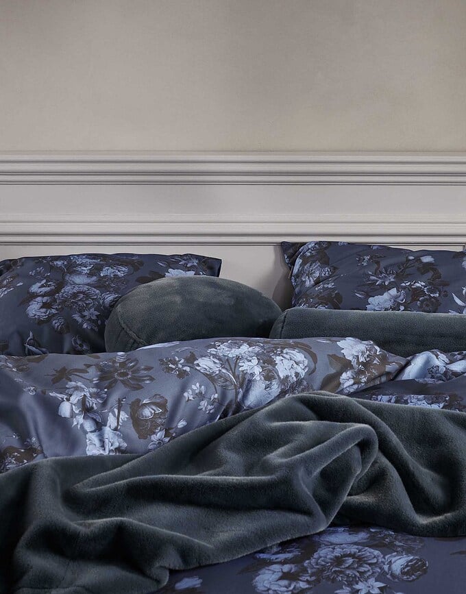 Funda Nórdica Florice, 260 x 220 cm, azul marino, con 2 fundas de almohada 60 x 70 cm, cierre de solapa