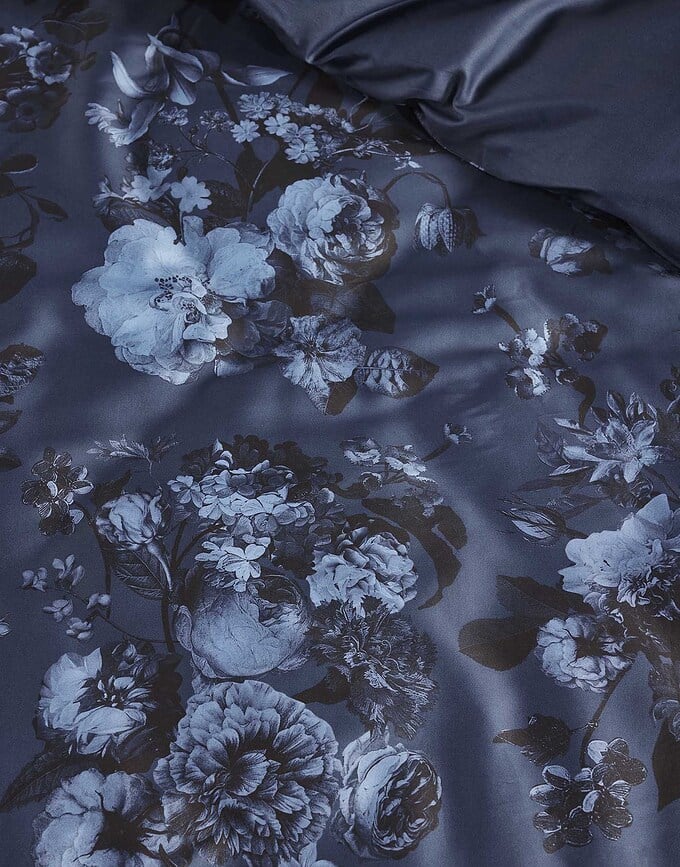 Funda Nórdica Florice, 260 x 220 cm, azul marino, con 2 fundas de almohada 60 x 70 cm, cierre de solapa