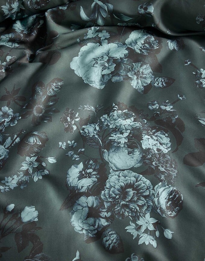 Funda Nórdica Florice 155 x 220 cm, verde oscuro, con funda de almohada 80 x 80 cm, cierre de solapa