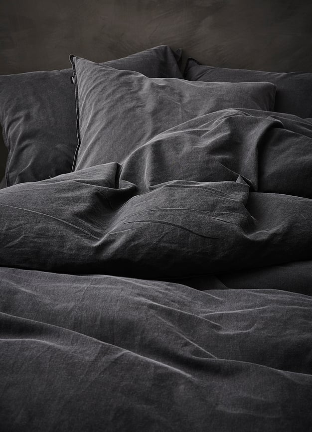 Juego de Funda Nórdica Guy, 140 x 220 cm, antracita, con cierre de solapa, incluye funda de almohada 60 x 70 cm