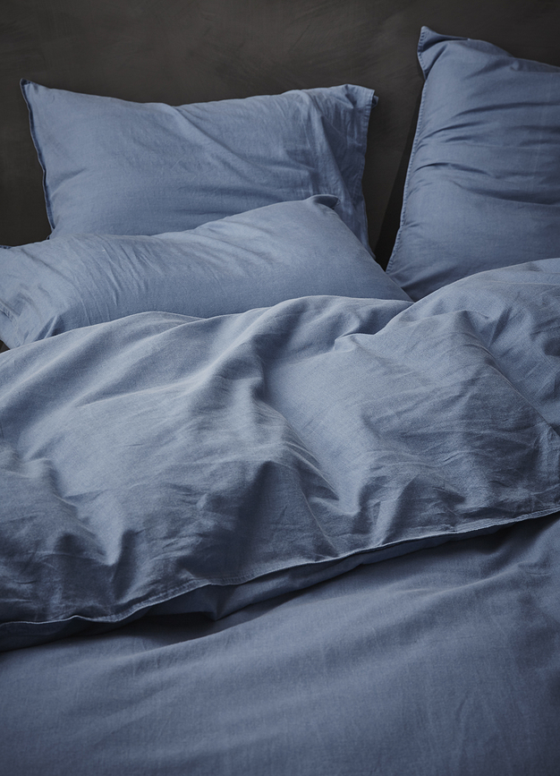 Funda Nórdica Guy, 140 x 200 cm, azul, con cierre de cremallera, incluye funda de almohada 70 x 90 cm