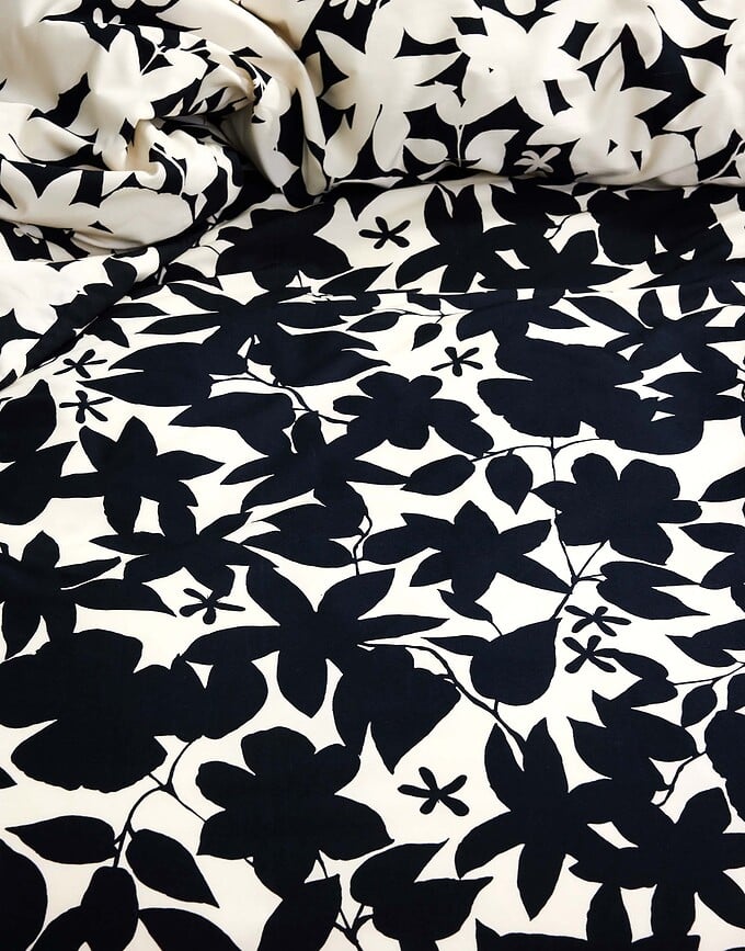 Funda Nórdica Imara, 140 x 220 cm, negra y blanca, con funda de almohada 60 x 70 cm, cierre de solapa