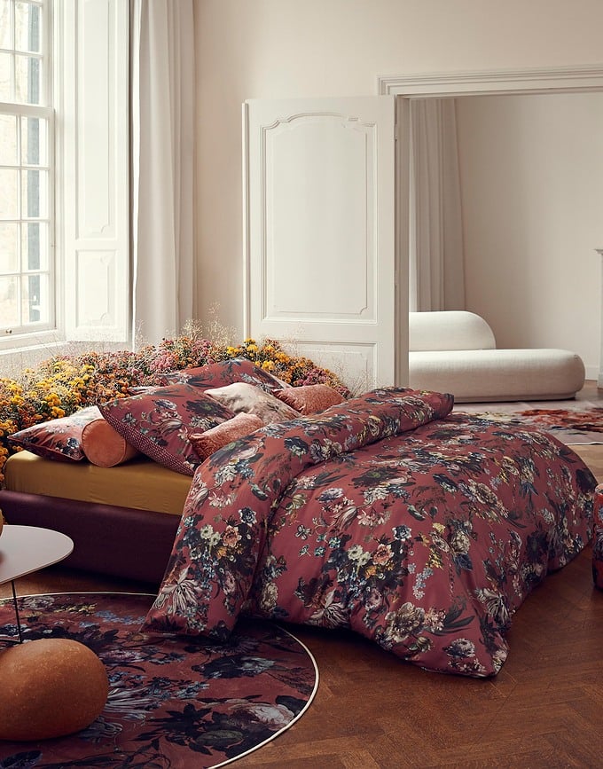 Funda Nórdica Isabelle, 260 x 220 cm, castaño, con 2 fundas de almohada 60 x 70 cm, cierre con solapa