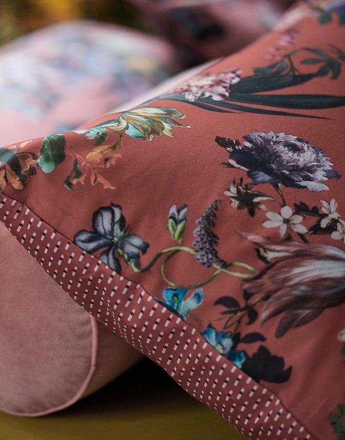 Funda Nórdica Isabelle, 260 x 220 cm, castaño, con 2 fundas de almohada 60 x 70 cm, cierre con solapa