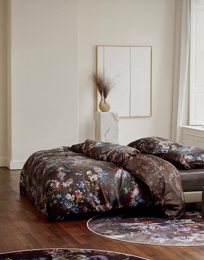 Funda Nórdica Isabelle, 260 x 220 cm, marrón, con 2 fundas de almohada 60 x 70 cm, cierre de solapa