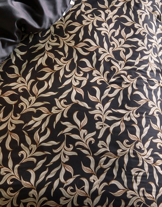 Funda Nórdica Juliette, 140 x 200 cm, negra, con funda de almohada 70 x 90 cm, cierre de cremallera