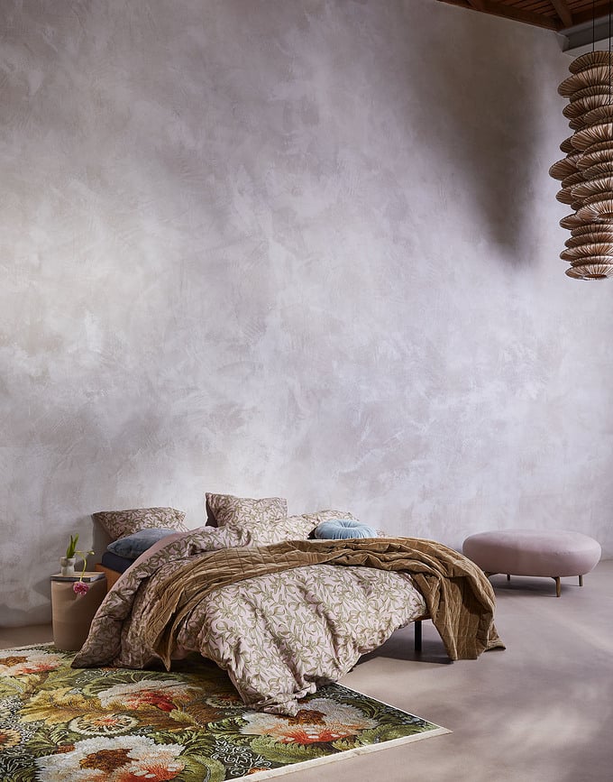 Funda Nórdica Juliette, 155 x 220 cm, rosa antiguo, con funda de almohada 80 x 80 cm, cierre con cremallera