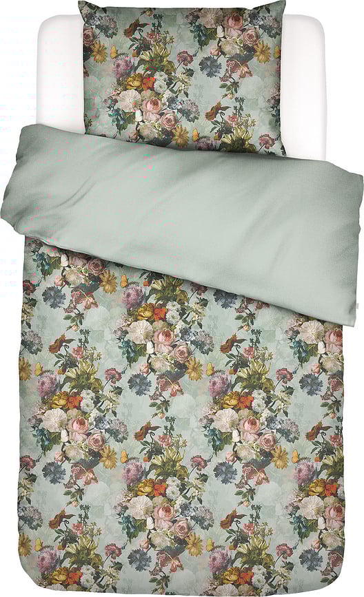 Funda Nórdica Karli, 135 x 200 cm, verde claro, con funda de almohada 80 x 80 cm, cierre de cremallera