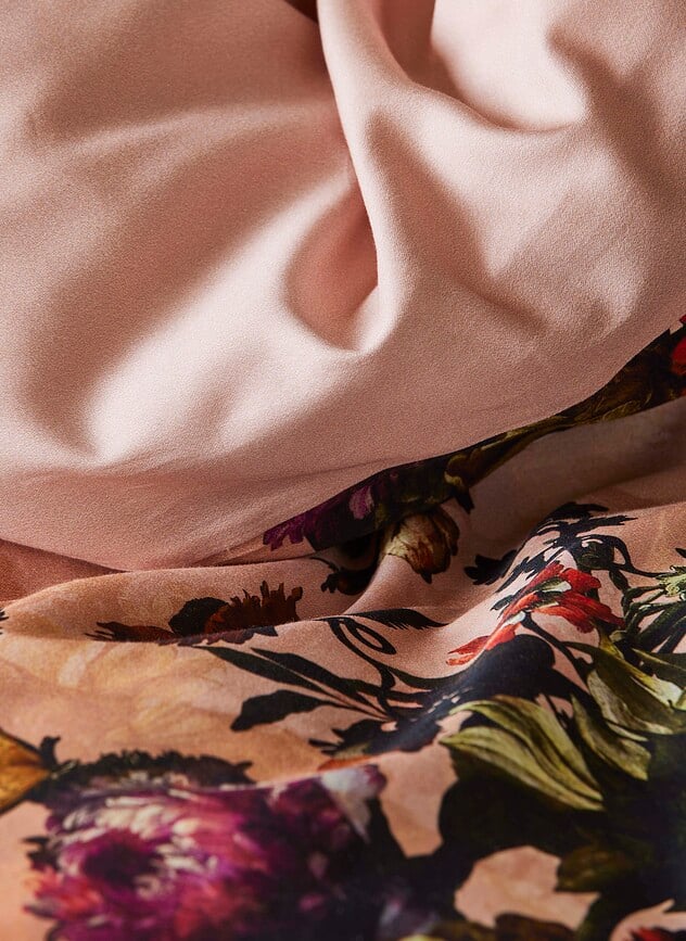 Funda Nórdica con cremallera Karli, 135 x 200 cm, rosa, incluye funda de almohada 80 x 80 cm