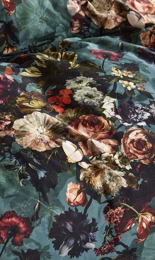 Juego de Funda Nórdica Karli, 260 x 220 cm, verde oscuro, cierre de solapa, 2 fundas de almohada 60 x 70 cm