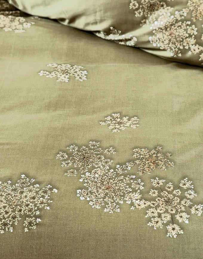 Juego de Funda Nórdica Lauren 155 x 220 cm, verde claro, con funda de almohada 80 x 80 cm, cierre de cremallera