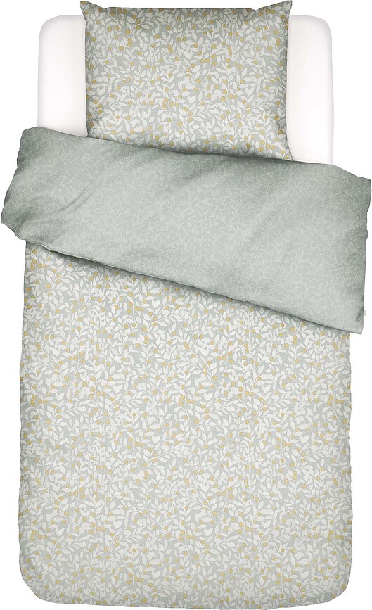 Funda Nórdica Lenthe, 135 x 200 cm, gris claro, con funda de almohada 60 x 80 cm, cierre de cremallera, Set de 2 piezas