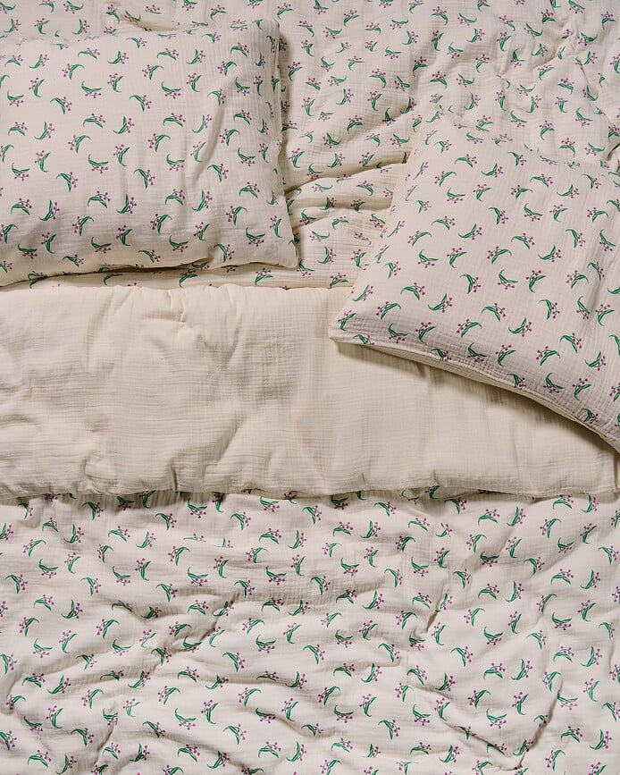 Funda Nórdica Lily Melody, 240 x 220 cm, topo, cierre de solapa, con 2 fundas de almohada 60 x 70 cm