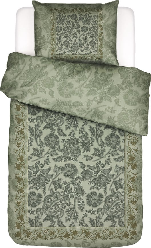 Funda Nórdica Maere, 135 x 200 cm, verde, cierre de cremallera, incluye funda de almohada 60 x 80 cm