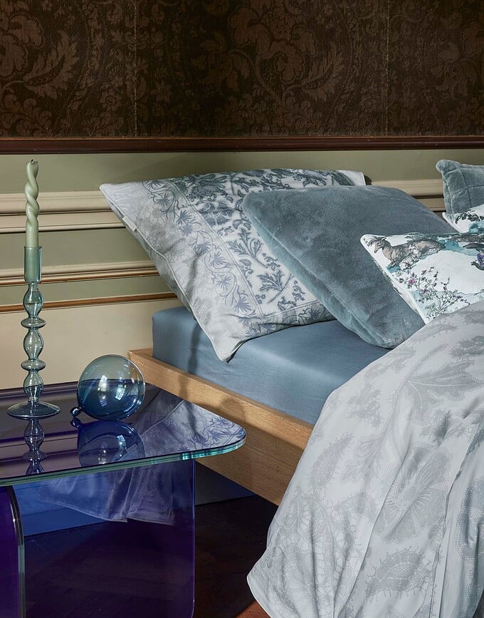 Juego de Funda Nórdica Maere, 200 x 200 cm, azul, cierre de cremallera, con 2 fundas de almohada 80 x 80 cm