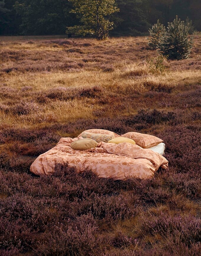 Funda Nórdica Maere, 140 x 200 cm, rosa, cierre de cremallera, con funda de almohada 70 x 90 cm