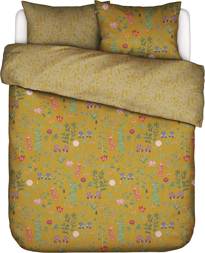 Funda Nórdica Marigold, 240 x 220 cm, amarilla, cierre de solapa, con 2 fundas de almohada 60 x 70 cm