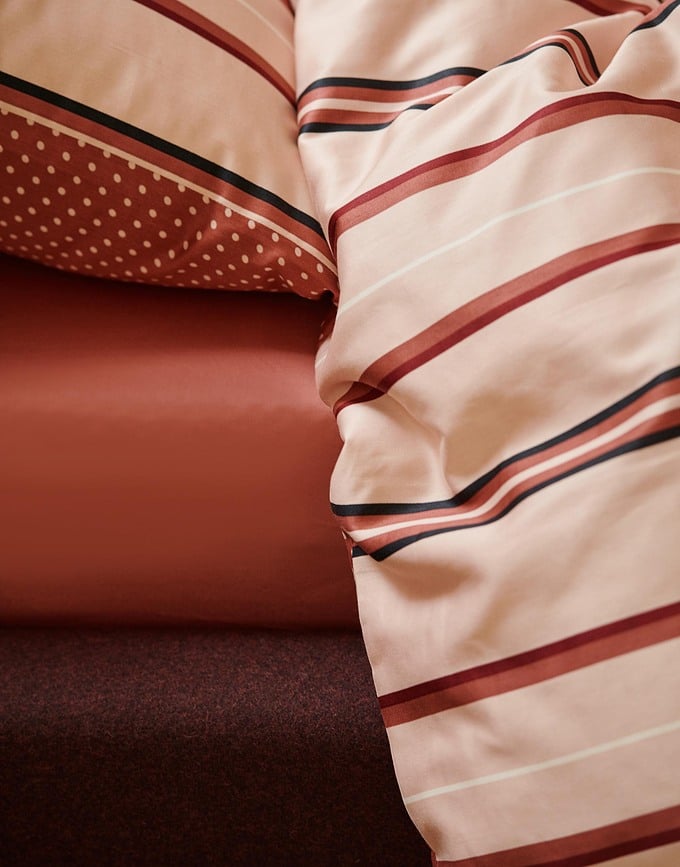 Funda Nórdica Meryl, 140 x 220 cm, rosa, con 1 funda de almohada 60 x 70 cm, cierre de solapa