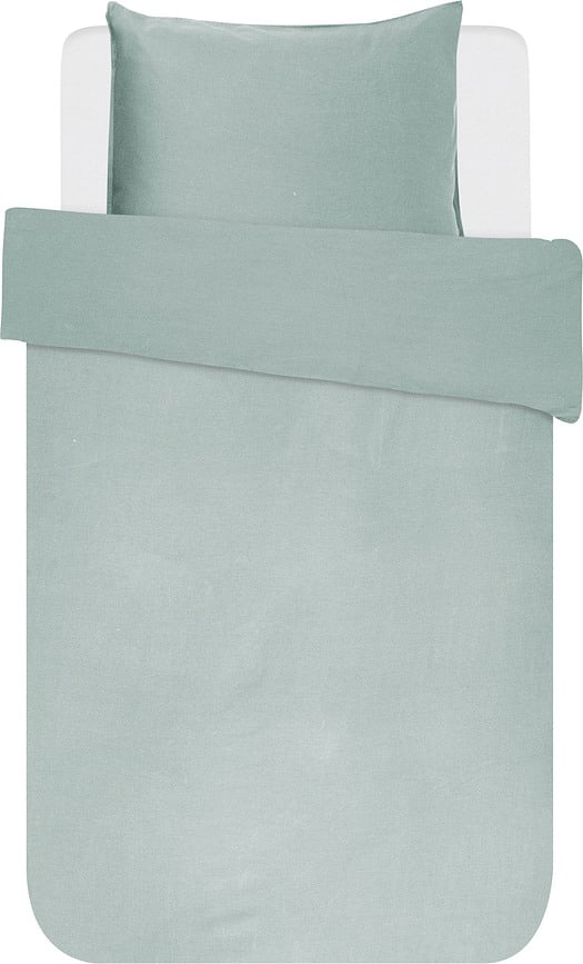Funda Nórdica Minte, 140 x 200 cm, verde menta, cierre de cremallera, con funda de almohada 70 x 90 cm
