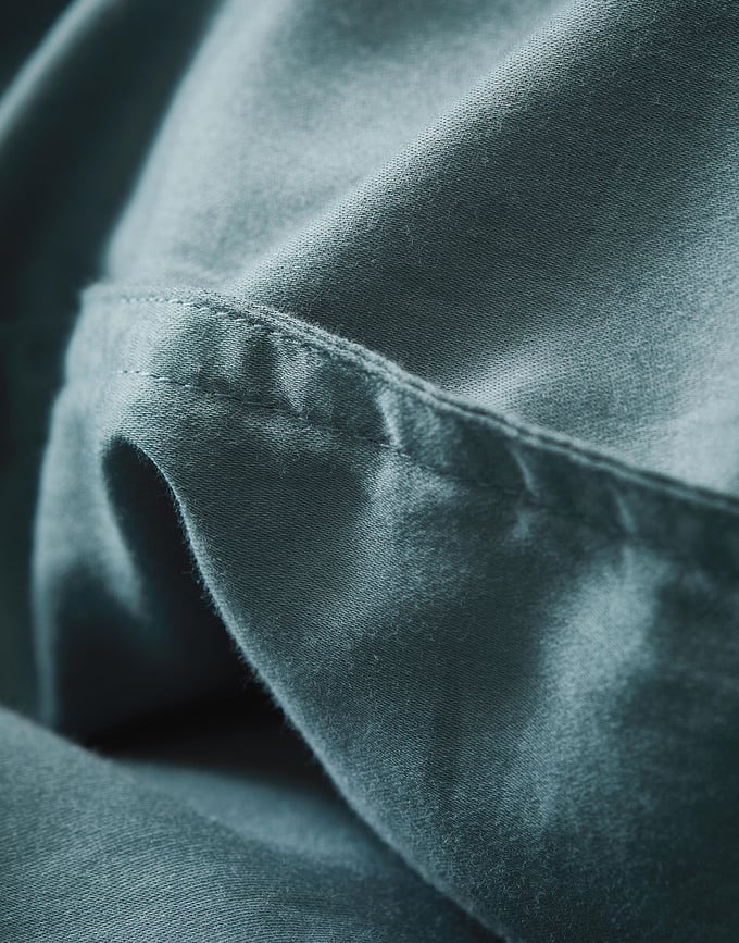 Juego de Funda Nórdica Minte, 135 x 200 cm, gris azulada, con funda de almohada 80 x 80 cm, cierre de cremallera