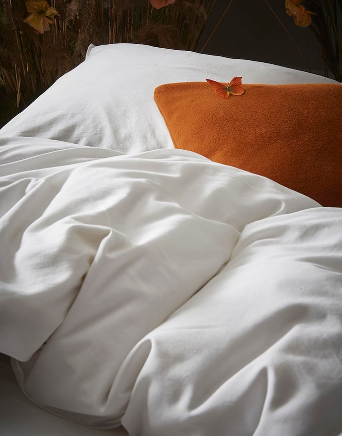 Juego de Funda Nórdica Minte, 200 x 200 cm, blanca, cierre de cremallera, 2 fundas de almohada 80 x 80 cm