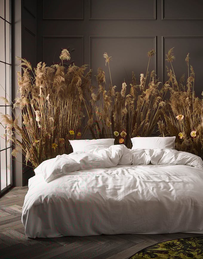 Juego de Funda Nórdica Minte, 200 x 200 cm, blanca, cierre de cremallera, 2 fundas de almohada 80 x 80 cm