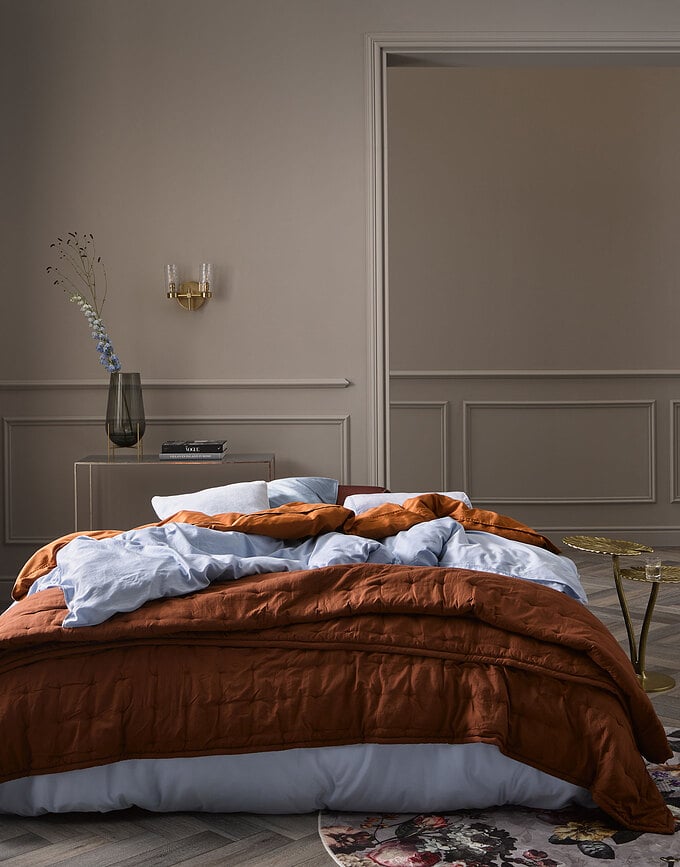 Funda Nórdica Minte, 200 x 200 cm, azul claro, con cierre de cremallera, Set de 3 piezas (2 fundas de almohada 80 x 80 cm)