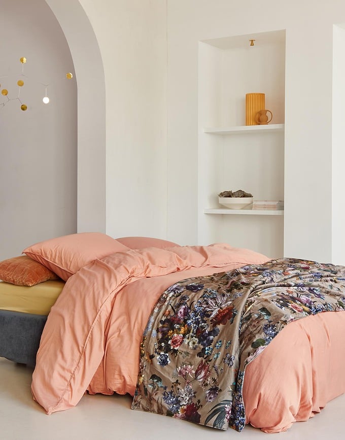 Juego de Funda Nórdica Minte, 135 x 200 cm, color ladrillo, con funda de almohada 80 x 80 cm, cierre de cremallera