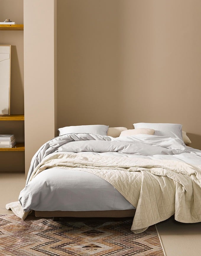 Funda Nórdica Minte, 155 x 220 cm, gris, con funda de almohada 80 x 80 cm, cierre de cremallera