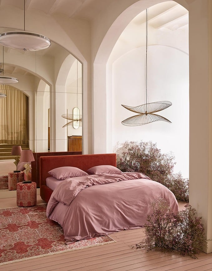 Juego de Funda Nórdica Minte, 200 x 200 cm, rosa, cierre de cremallera, incluye 2 fundas de almohada 80 x 80 cm