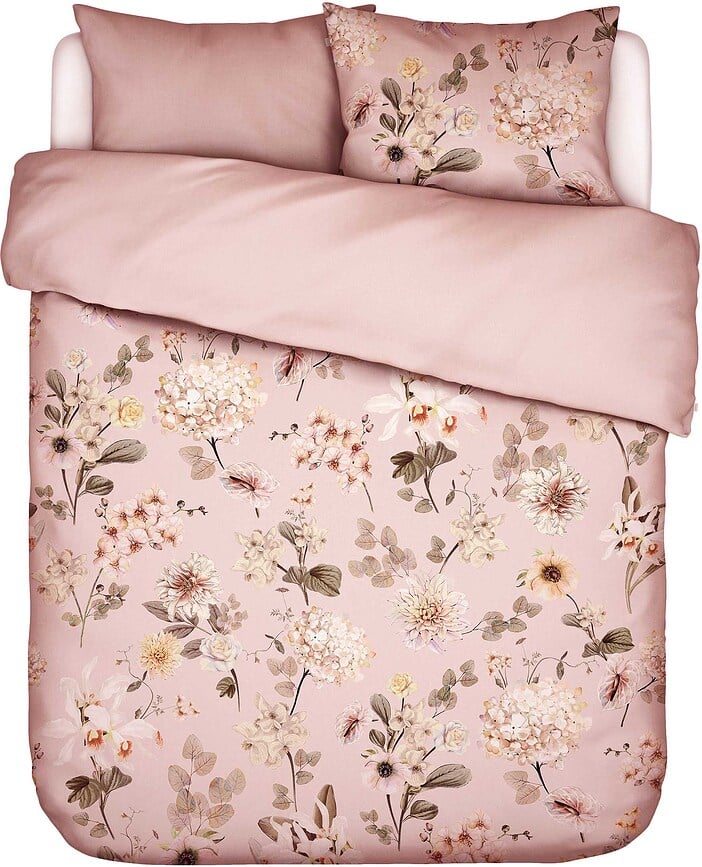 Funda Nórdica Noe, 260 x 220 cm, rosa, cierre de solapa, con 2 fundas de almohada 60 x 70 cm