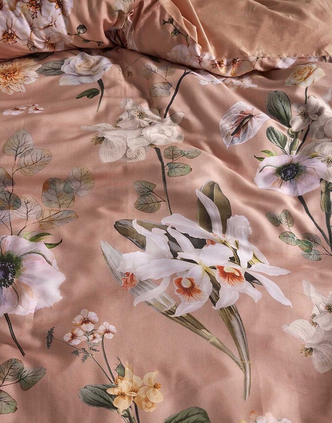 Funda Nórdica Noe, 260 x 220 cm, rosa, cierre de solapa, con 2 fundas de almohada 60 x 70 cm