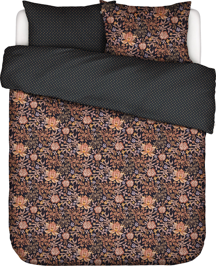 Funda Nórdica Ophelia, 240 x 220 cm, azul marino, cierre de solapa, incluye 2 fundas de almohada 60 x 70 cm