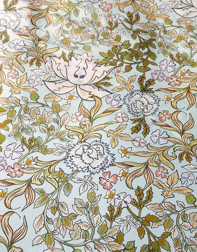 Juego de Funda Nórdica Ophelia, 260 x 220 cm, azul claro, con 2 fundas de almohada 60 x 70 cm, cierre de solapa