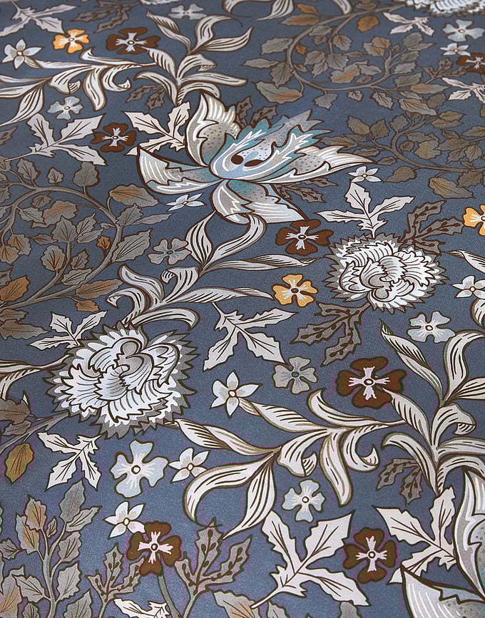 Funda Nórdica Ophelia, 135 x 200 cm, azul oscuro, con funda de almohada 60 x 80 cm, cierre de cremallera