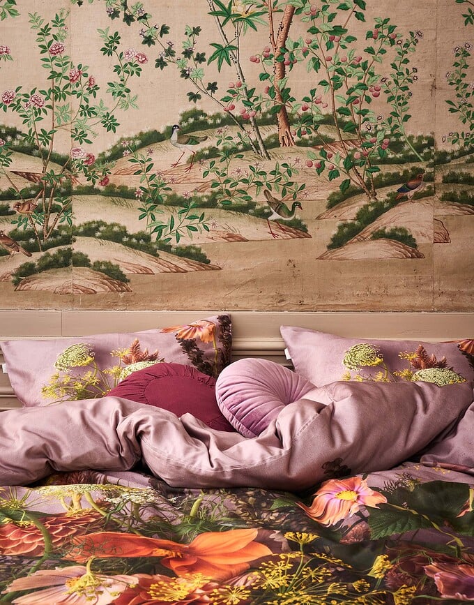 Funda Nórdica Phaea 140 x 220 cm, rosa empolvado, con funda de almohada 60 x 70 cm, cierre de solapa