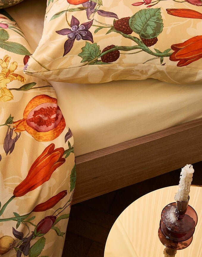 Funda Nórdica Phaedra, 260 x 220 cm, amarilla, cierre de solapa, con 2 fundas de almohada 60 x 70 cm