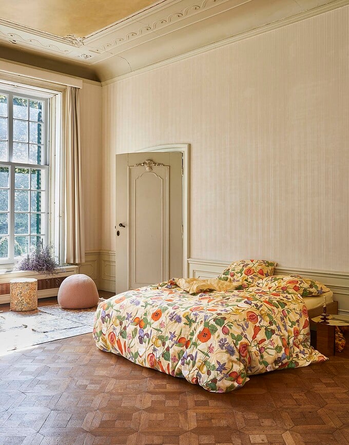 Funda Nórdica Phaedra, 260 x 220 cm, amarilla, cierre de solapa, con 2 fundas de almohada 60 x 70 cm