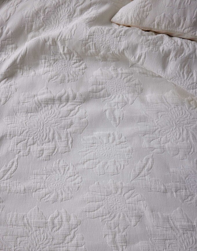 Funda Nórdica Philippine, 140 x 220 cm, vainilla, con funda de almohada 60 x 70 cm, cierre de solapa