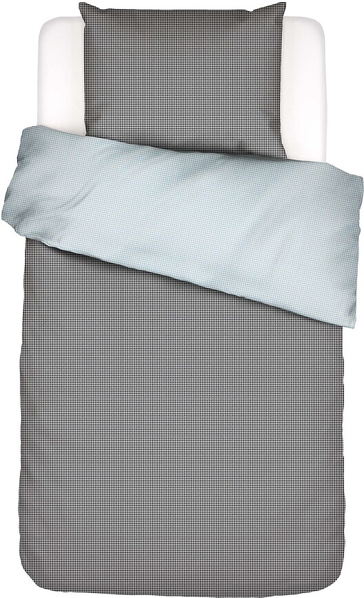 Funda Nórdica Pied de Cool, 140 x 220 cm, negra, con 1 funda de almohada 60 x 70 cm, cierre de solapa