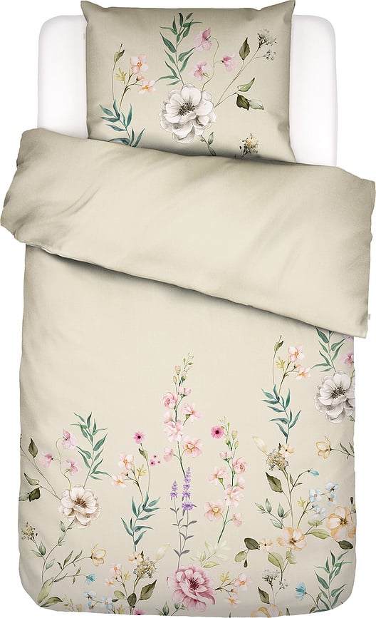 Funda Nórdica Romee, 135 x 200 cm, color vainilla, con funda de almohada 80 x 80 cm, cierre de cremallera